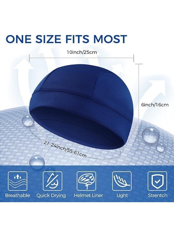 CLENEA 6 Pack Helmet Liners, Stretch Outdoor Sports Hats, Helmet Liners, Sweat-Absorbing Hats, Running Hats, Cycling Hats, Bicycle and Motorcycle Liner Hats, Lightweight and Washable, 6 Colors, Unisex, Black - Image 2